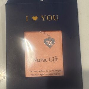 Silver Heart Nurse Pendant Necklace